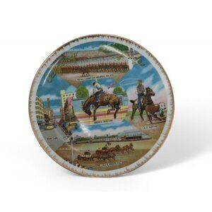 CALGARY STAMPEDE Plate Made In Japan 8" With Rodeo Scenes Vintage